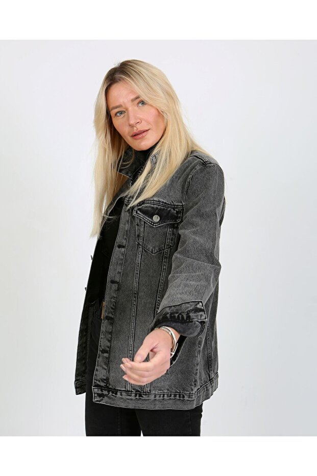 Džínová bunda-černá - 3