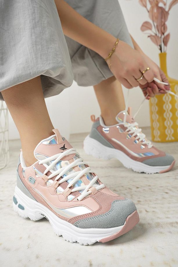 049 Pudra Anatomik Memory Foam Kadın Sneakers - 1