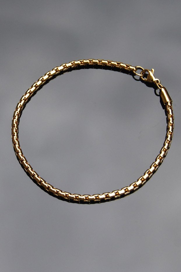 Steel Elegant Chain Bracelet 21 cm 3mm Gold Color | No Tarnish, Unisex, 2 Years Warranty