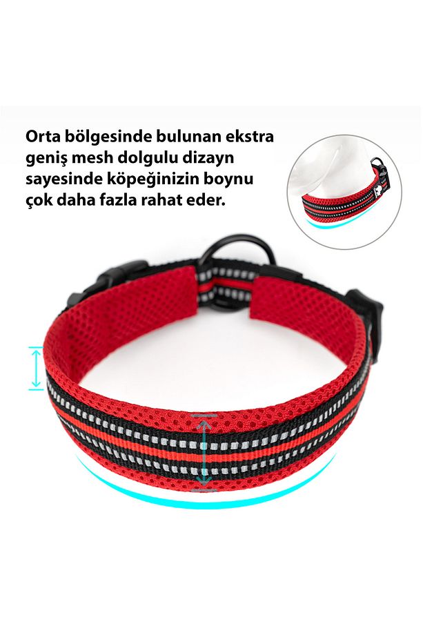 Yumuşak Süngerli, Mesh Neon Sarı Boyun Tasması - 4