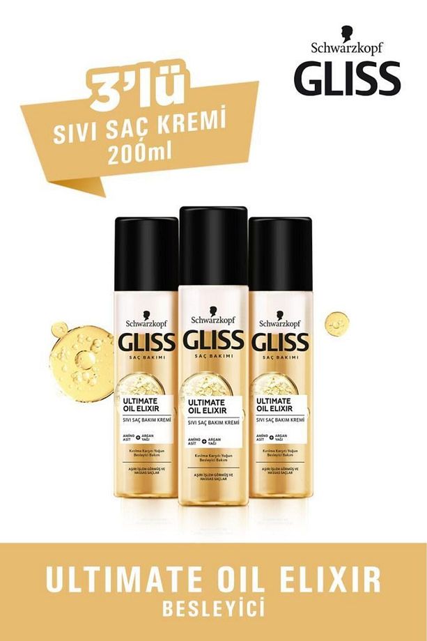 Ultimate Oil Elixir Besleyici Durulanmayan Sıvı Saç Kremi 200 ml X 3 Adet - 2