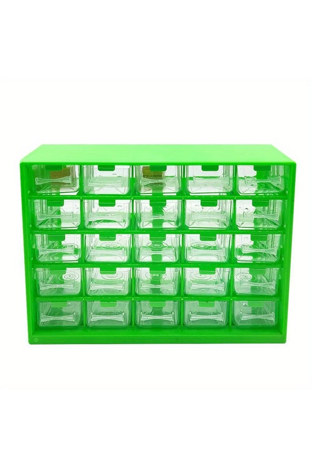 Light Green 25 Multi-grid Drawer Parts Box Wall-mounted Screw Classification Component Box Tool Case - 1