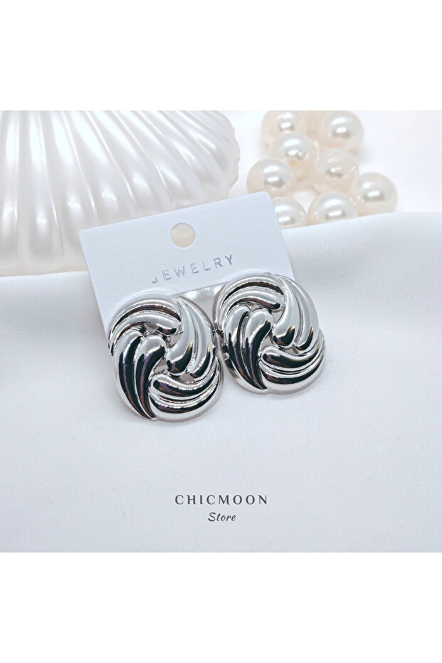 Silver Color Vip Earrings