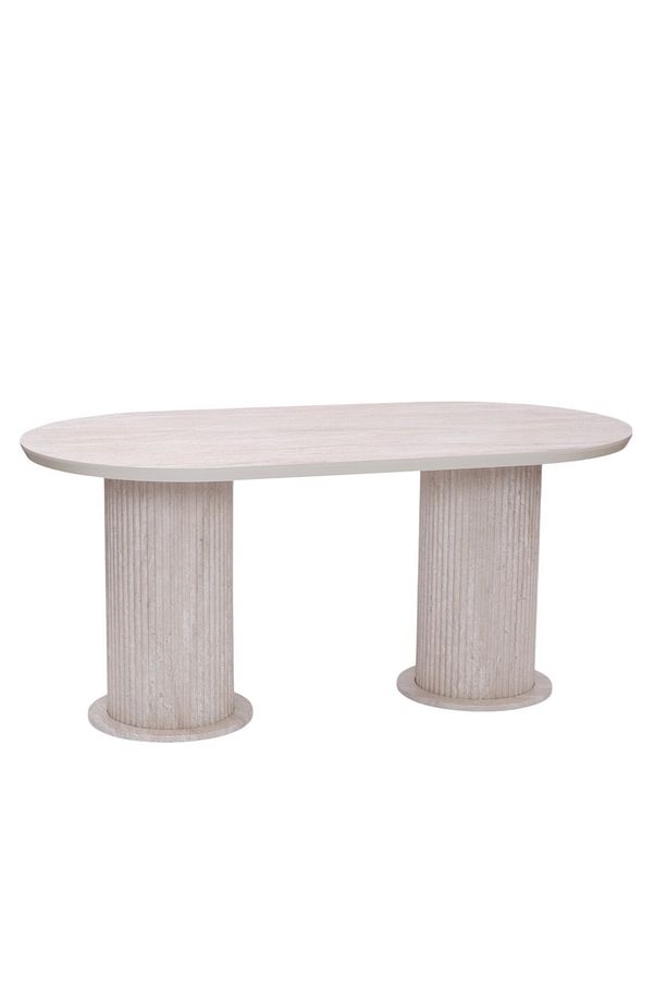 Bohem Traverten Boyalı HighGloss MDF Yemek Masası 90*170 - 1