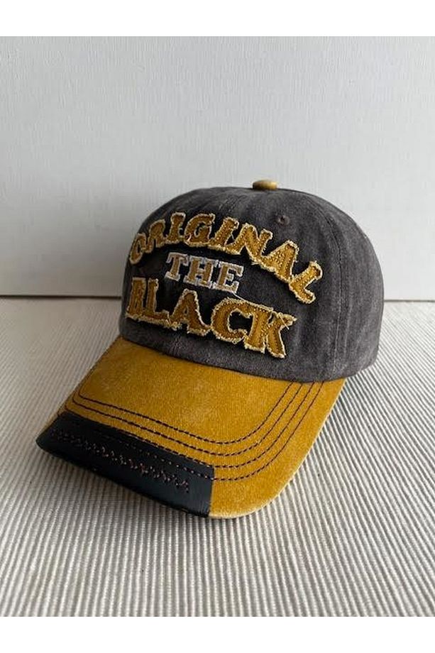 Original The Black Yıkamalı Eskitme Model Arkasından Ayarlanabilir Unisex Sarı-Kahverengi Şapka - 3