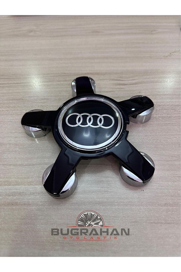 Siyah AUDİ Ahtapot 5 Kol Jant Göbeği Kapağı 1 Adet (A3-A4-A4L-A6-A6L-A7-A8-Q5-TT Uyumlu) A Kalite - 1
