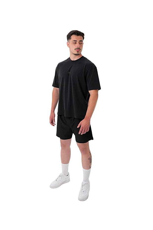 Basic Oversize T-Shirt Siyah - 3