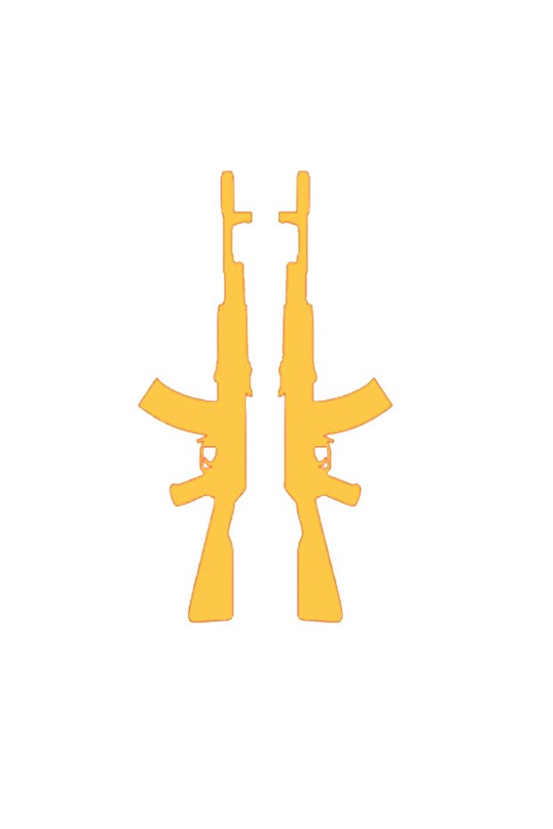 STİCKER KELEŞ SİLAH 25 cm GOLD - 1