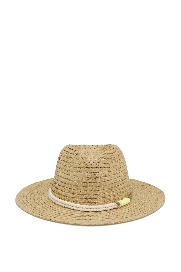 RIBBON STRAW HAT-W 4FX Kum Kadın Hasır Şapka - 1