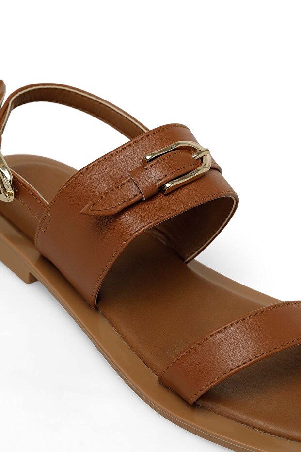 24S-059 4FX Taba Kadın Düz Sandalet - 7