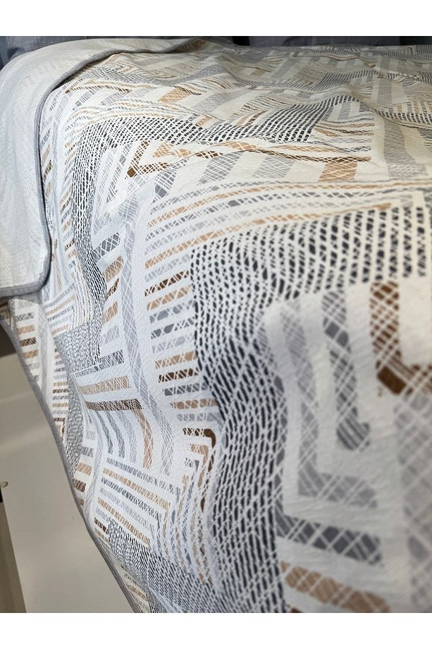 Meander Desen Baskılı 150x240 Cm. Tek Kişilik Tek Pike - 1
