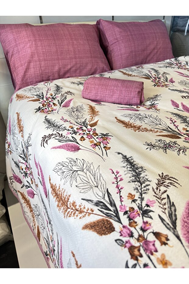 Başak Patterned Sheet Elastic Double Pique Set - 5