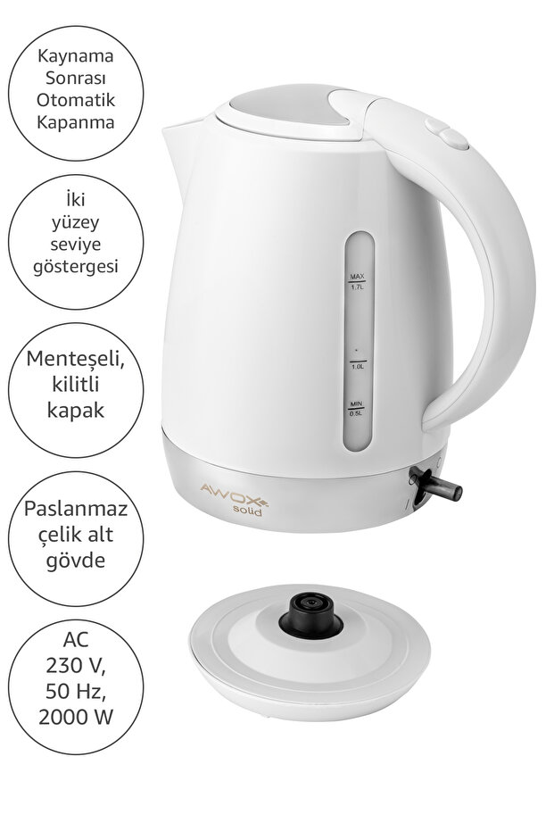 Solid Su Isıtıcı Kettle Beyaz - 3