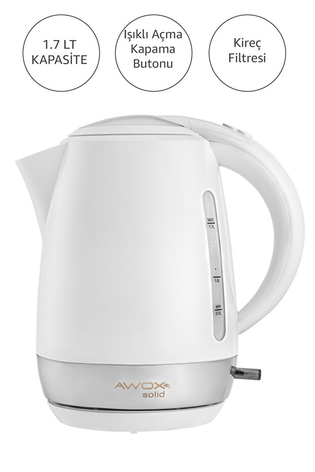 Solid Su Isıtıcı Kettle Beyaz - 2