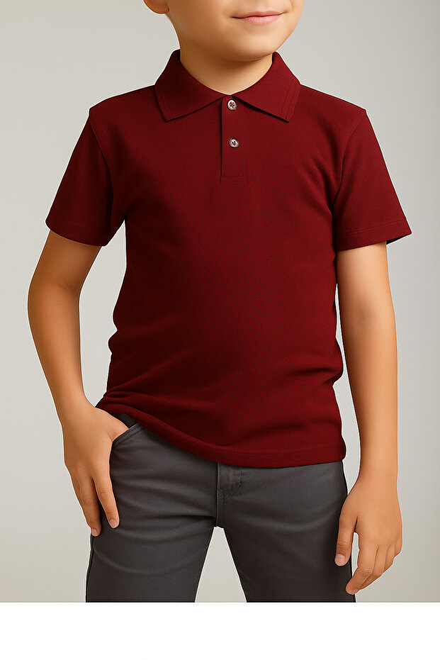 Unisex Children's Youth Polo Collar Short Sleeve Normal Pattern Plain Basic School High School T-shirt