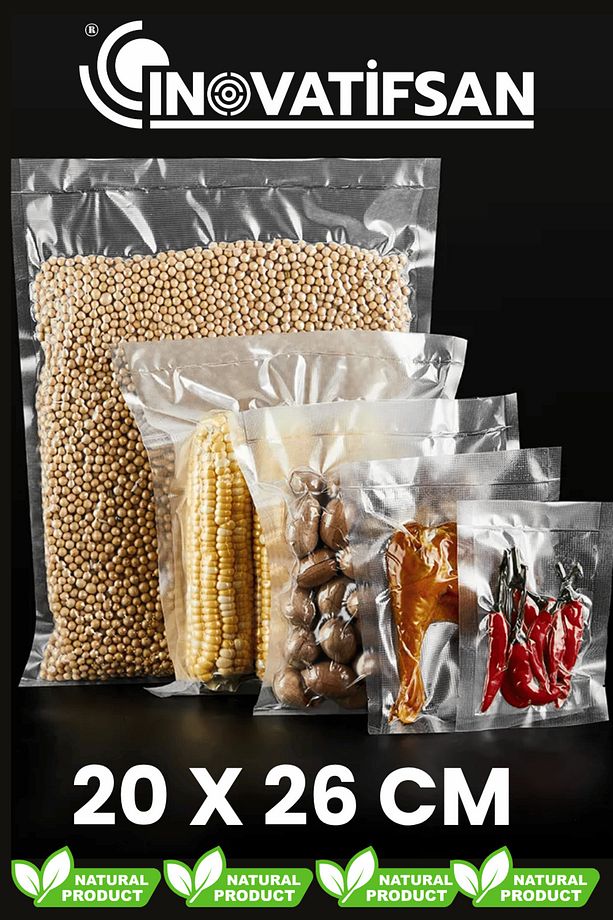 Vakum Torbası Tırtıklı 20x26 1kg (115 ADET) Vakumlu Poşet Ev Tipi - 2