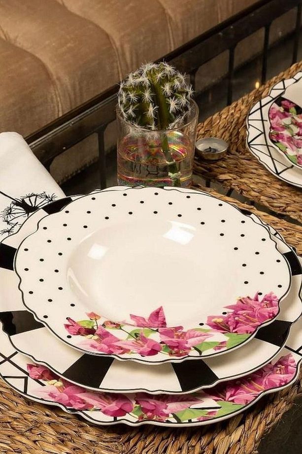 33 Parça Modern Yemek Takımı Seti 6 Kişilik Supla Tabaklı Ve Salata Kase 2 Kayık Tabaklı - 4