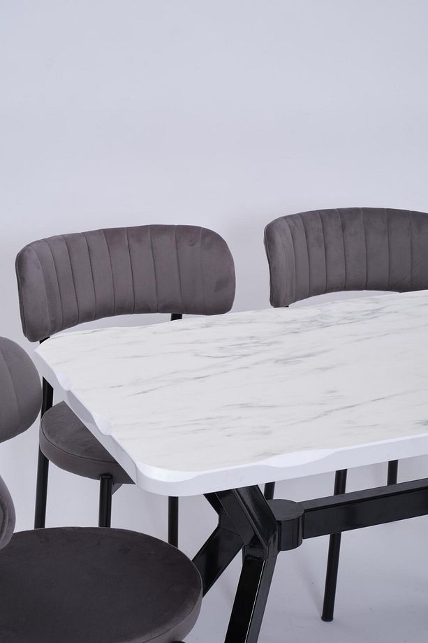 Kütük MDF Boyalı Lak Panel Mutfak Masası 70x120 - 4