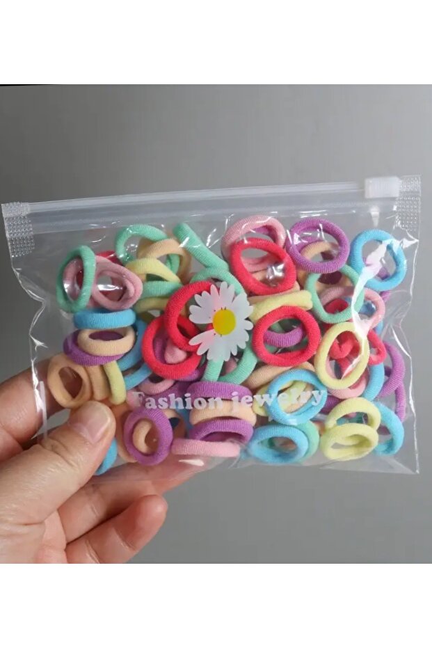 100 Pieces Quality Fabric Towel Mesh Rubber Buckle in a Transparent Bag