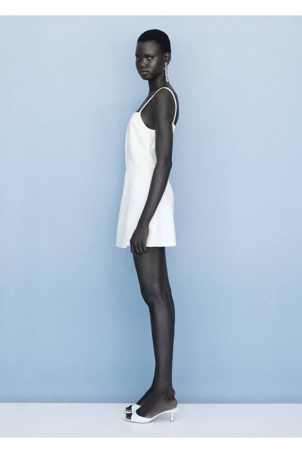 Kısa kot jile elbise - 8