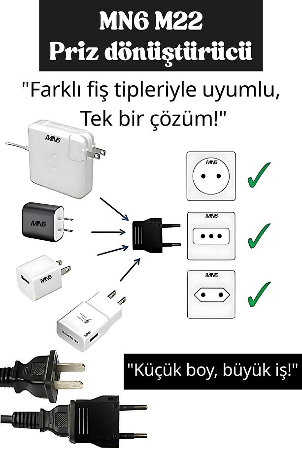 M22 Priz Dönüştürücü/1 Adet/a-kalite Fiş Çevirici Adaptör-şarj Aleti Fiş Dönüştürücü - 6