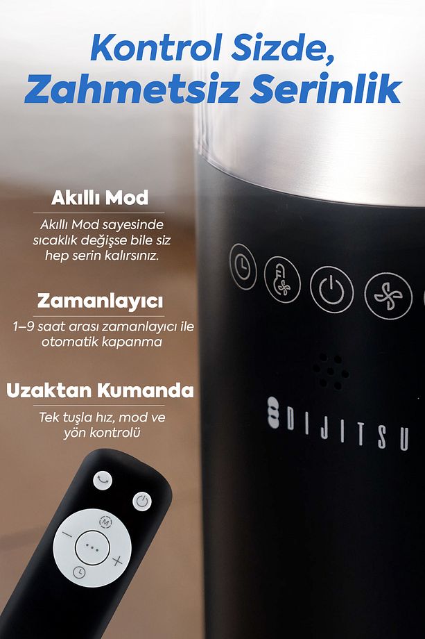Vn60 Kule Tipi Vantilatör Yeni Nesil Zaman Ayarlı Modern Ve Sessiz - 8