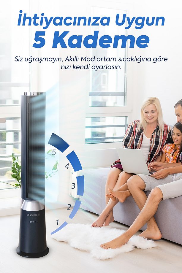 Vn60 Kule Tipi Vantilatör Yeni Nesil Zaman Ayarlı Modern Ve Sessiz - 7