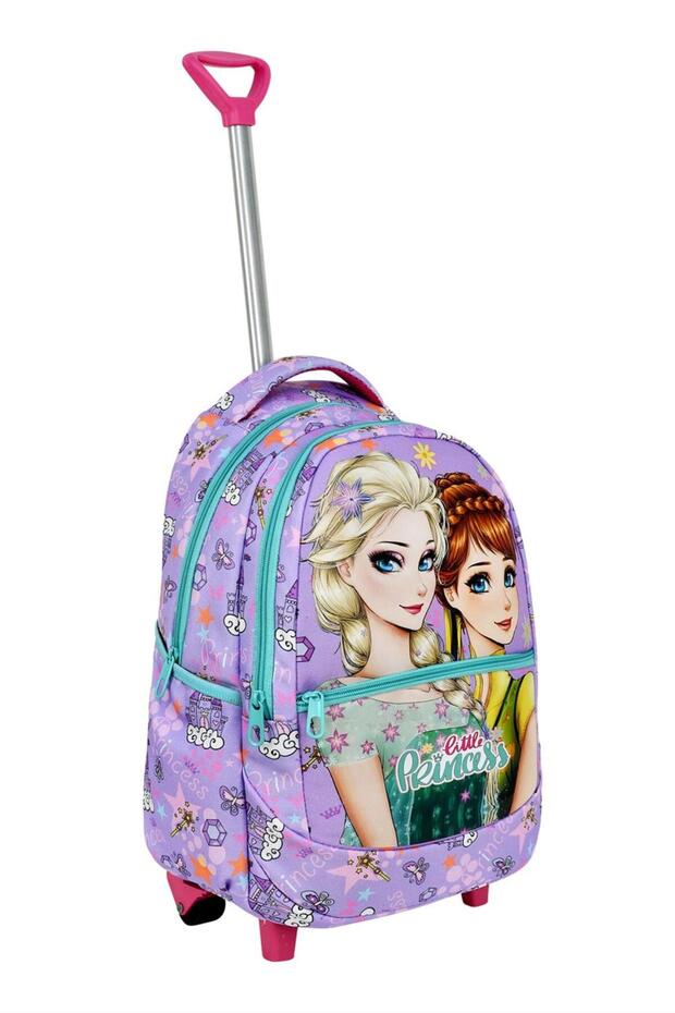 حقيبة مدرسية ابتدائية بنمط فروزن مع ممسحة + حقيبة غداء - 4