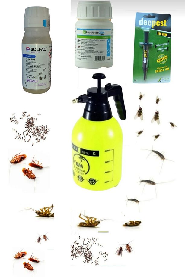 Kalorifer Böceği Gümüşcün Böceği Altlık Böceği Ilaçlama Set/solfac100 İmparator Deepestjel/2lt Pompa - 1