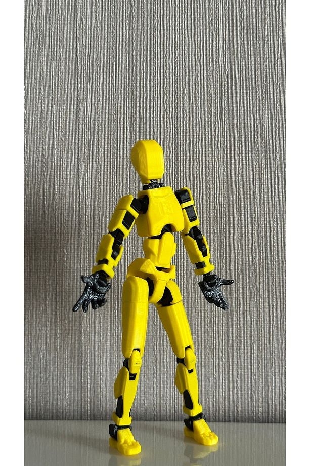 Lucky 13 Oynar Eklemli Robot Figür Oyuncak Sarı Siyah Dummy - 2