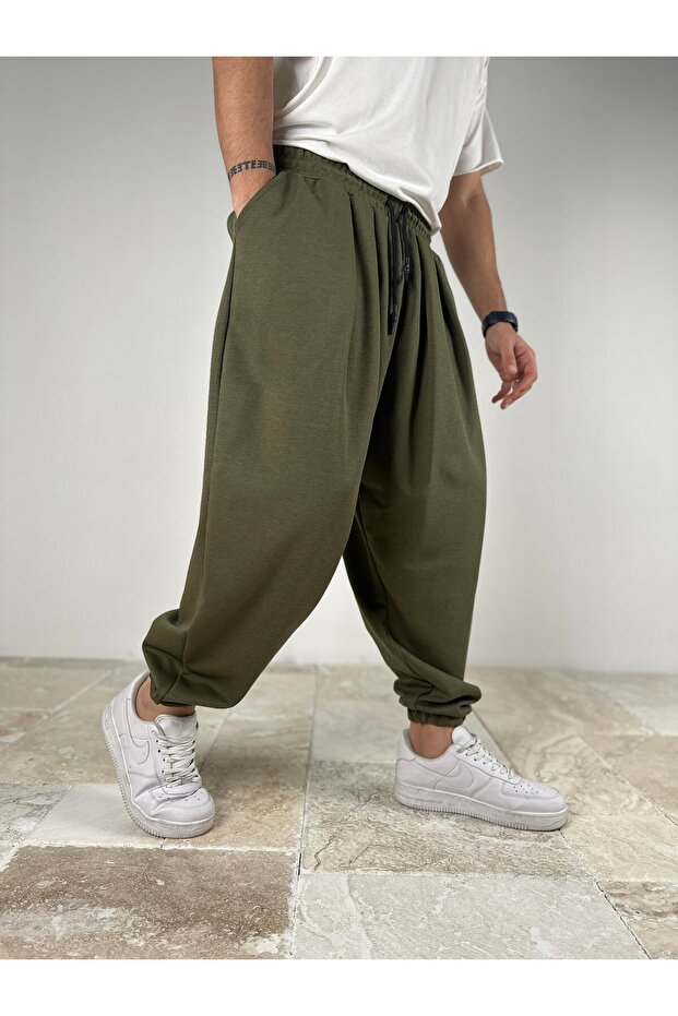 Men's Pleated Khaki Comfortable Fit Half Baggy Trousers Coc2090