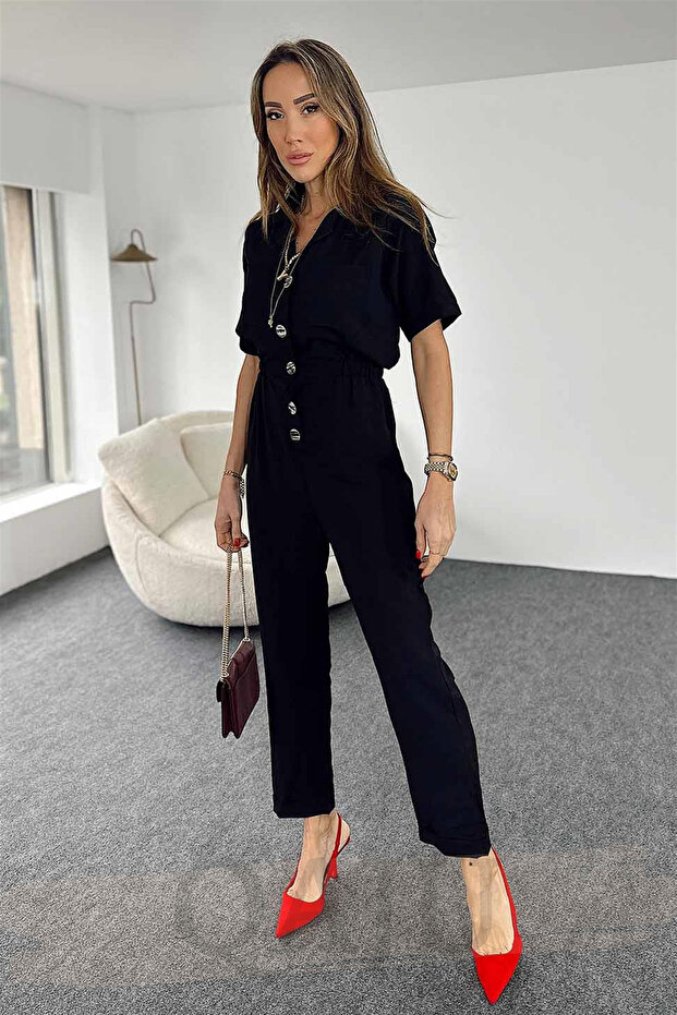 Kadın Siyah Tulum - 1