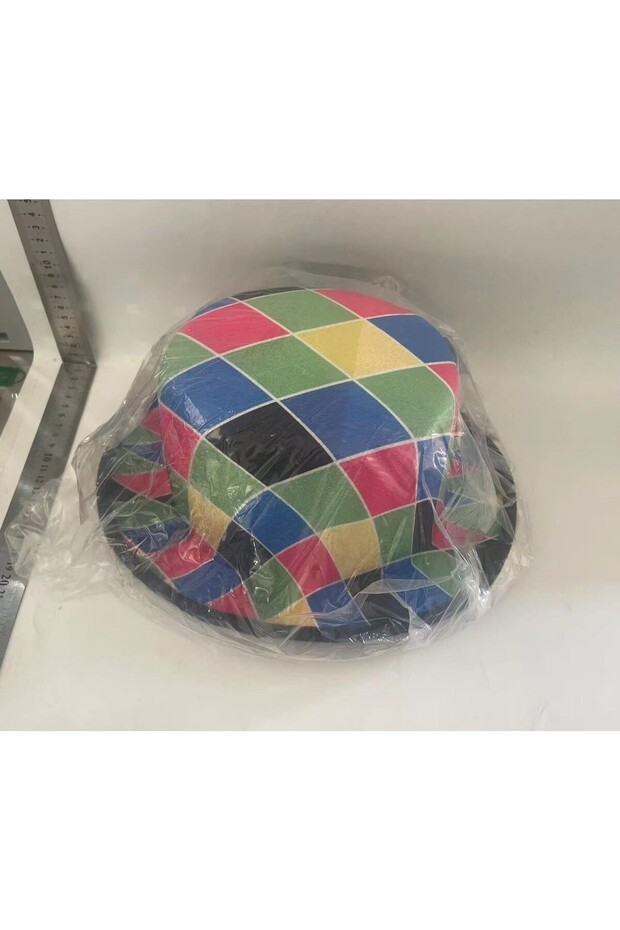 Decorative Hat, Flippy, For Parties, Checkered Pattern, Multicolor - 2