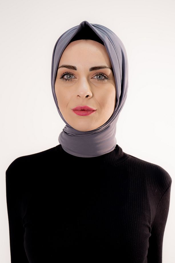 Üç Farklı Bağlamalı Dubai Model Hazır Pratik Şal Gri - 3