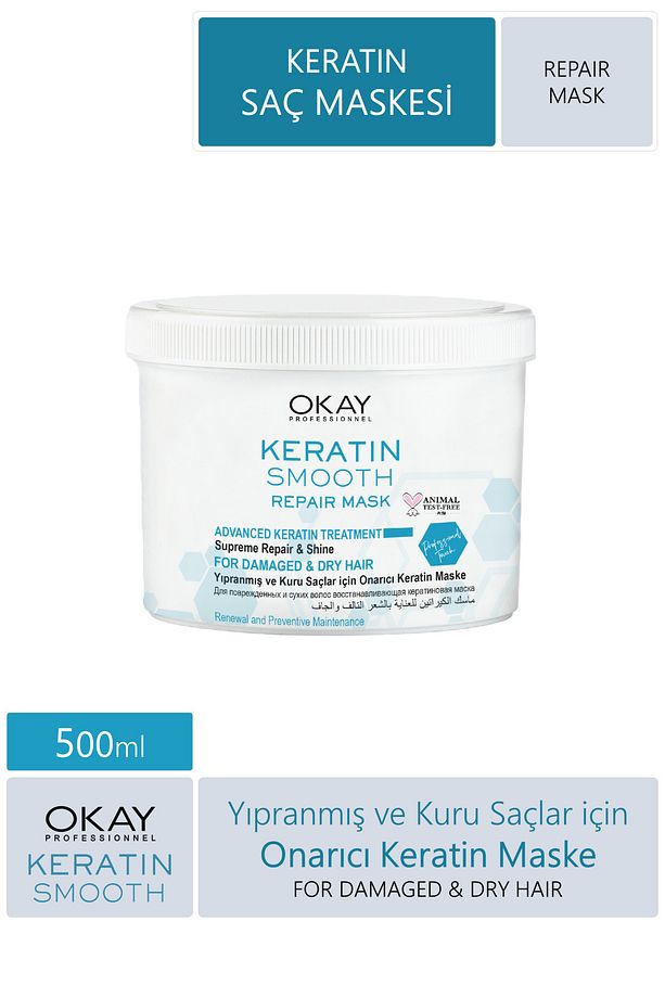 Keratin Smooth Şampuan 500 Ml + Maske 500 Ml + Durulanmaz Krem 100 Ml 3'lü Set - 2