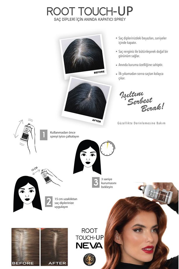 Root Touch Up Kapatıcı Sprey 75ml KÜLLÜ KUMRAL 3 Adet - 2