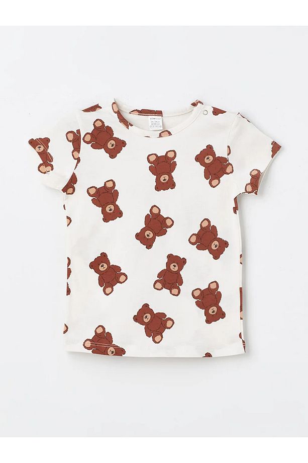 LCW ECO Bisiklet Yaka Kısa Kollu Baskılı Erkek Bebek Şortlu Pijama Takımı - 2