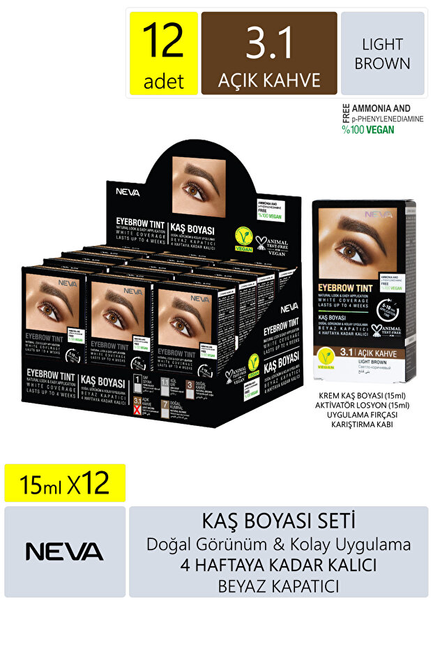 Kaş Boyası 3.1 Açık Kahve (12 ADET) - 1