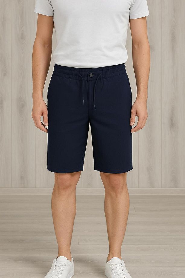 MODA Unisex Pike Kumaş Rahat Kesim Double Paça Bel Lastikli Bağcıklı Şort & Bermuda - 1