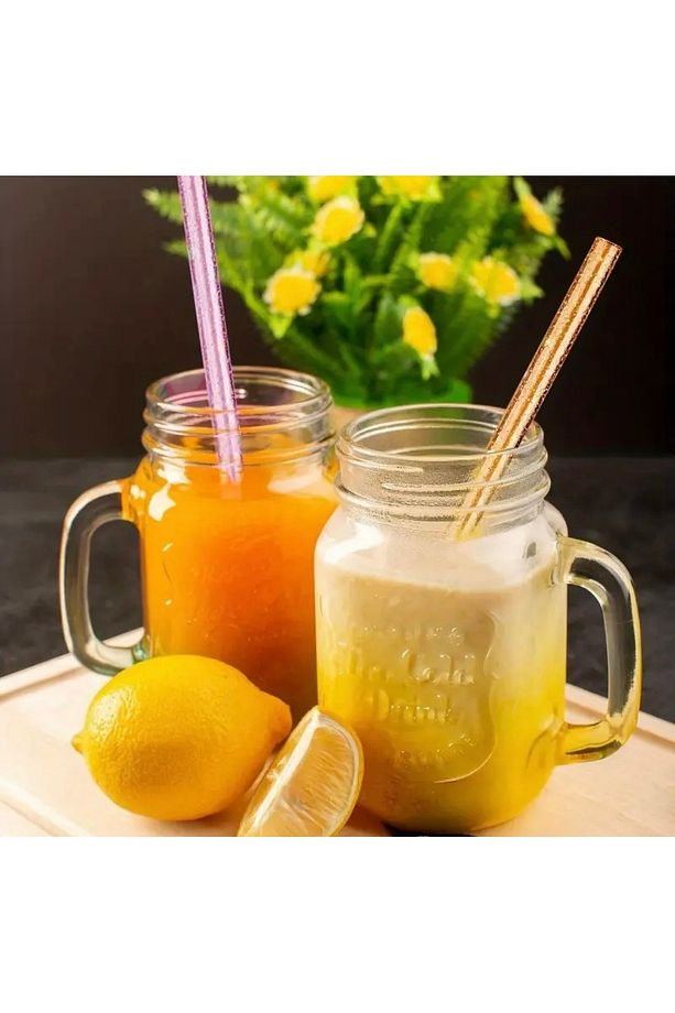 Termos Uyumlu 40oz Pipet 4 Adet Renkli Simli Plastik - 3
