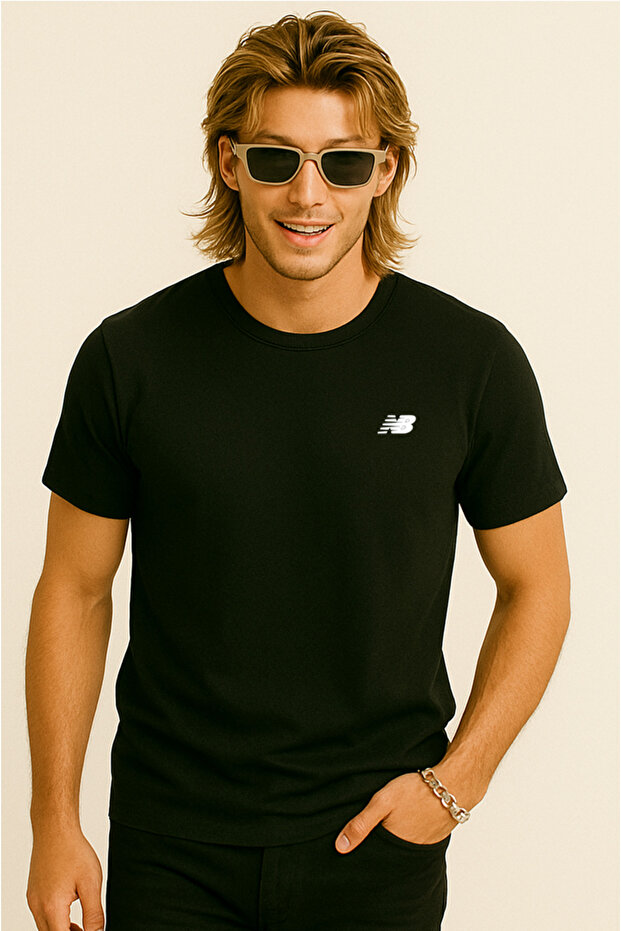 Nb Classic Basic Logo Erkek Siyah Tshirt - 9