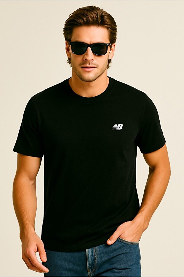 Nb Classic Basic Logo Erkek Siyah Tshirt - 8