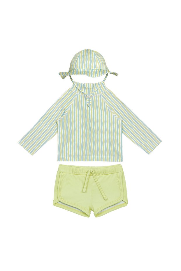 Uv Protection Long Sleeve Baby Boy Swimwear Set