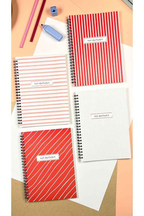 Okul Defter Seti - 4'lü Kareli - A5 - 90 Sayfa - 1