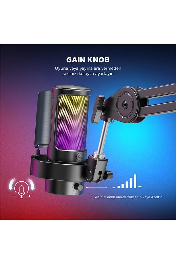 A8t- Ampligame Usb Yayıncı Bilgisayar Mikrofonu - 6