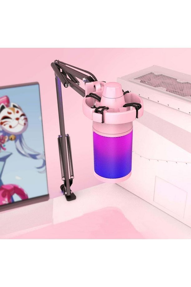Ampligame A6t-p Youtuber - Gamer - Tiktok - Yayıncı Usb Mikrofon Seti Pembe - 4