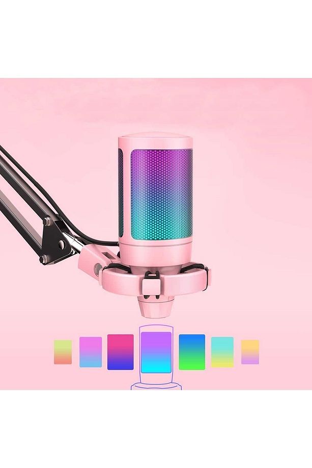Ampligame A6t-p Youtuber - Gamer - Tiktok - Yayıncı Usb Mikrofon Seti Pembe - 3