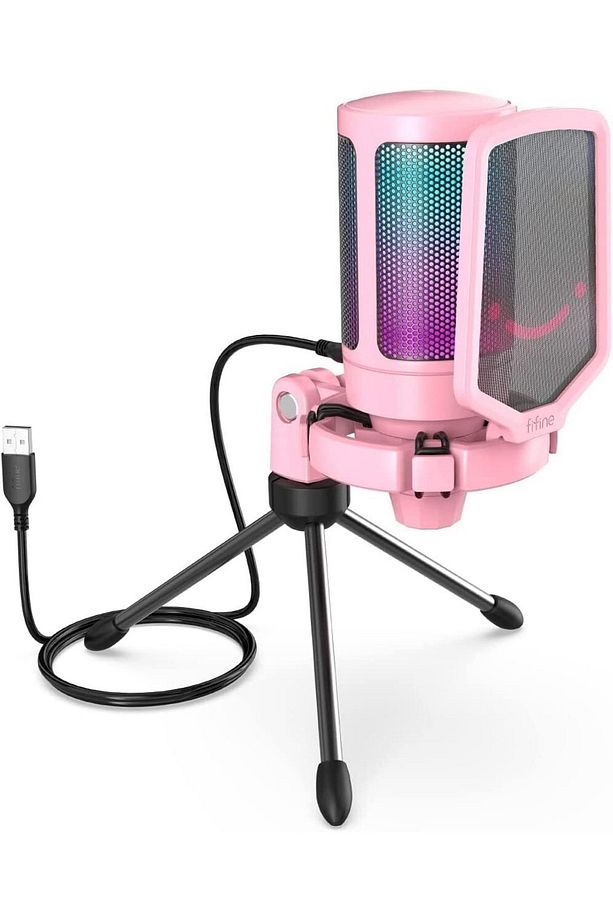 A6v-p - Usb Condenser Rgb Mıkrofon Pembe - 1