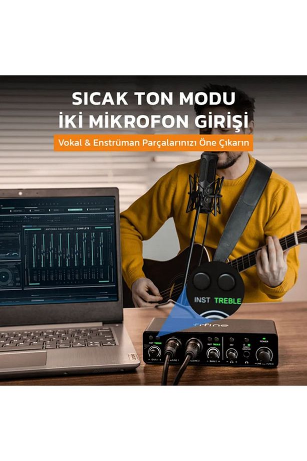 Ampli 3 - USB Stüdyo Ses Kartı 2 Giriş 2 Çıkış 24bit/192kHz WINDOWS/MAC/IOS/Android - 3