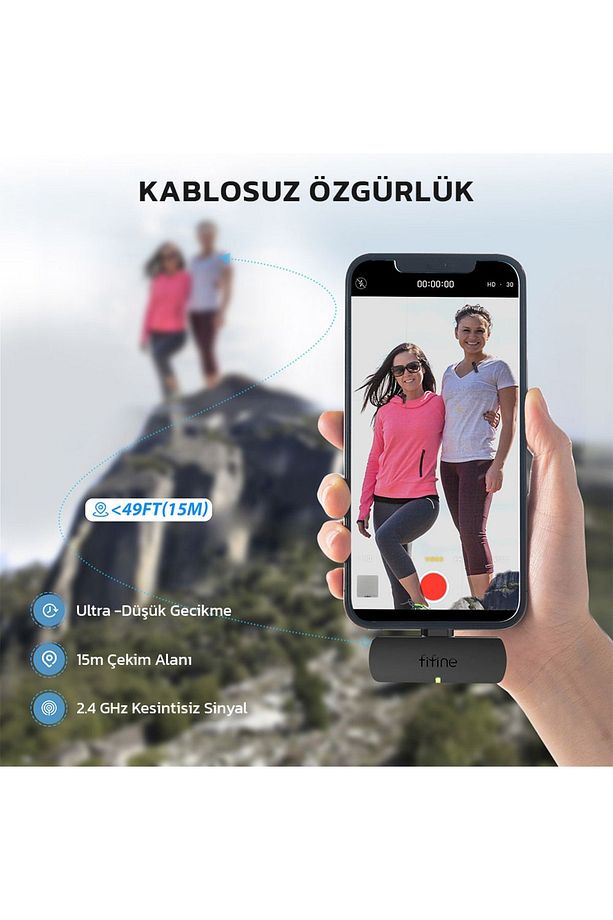 M8 Kablosuz Yaka Mikrofonu - 2 Kişilik Mikrofon Seti - 2
